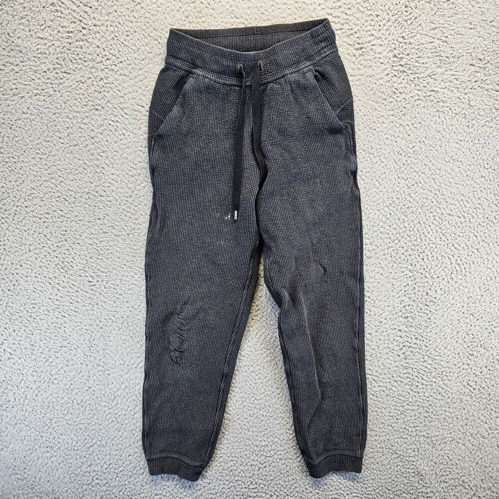 Lululemon Sweatpants Womens Size 0 Black Knit Athletic Jogger Pants